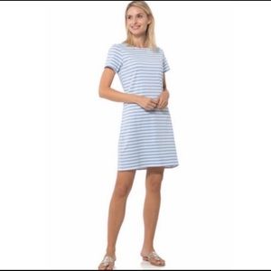 (NWOT) Sail to Sable Blue & White Textured Knit Stripe Shift T Shirt Dre…